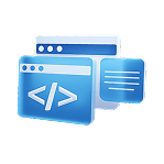 Full stack Development service icon - Modern web applications built with React, Next.js, Node.js, and cloud-native architecture for scalability and performance.